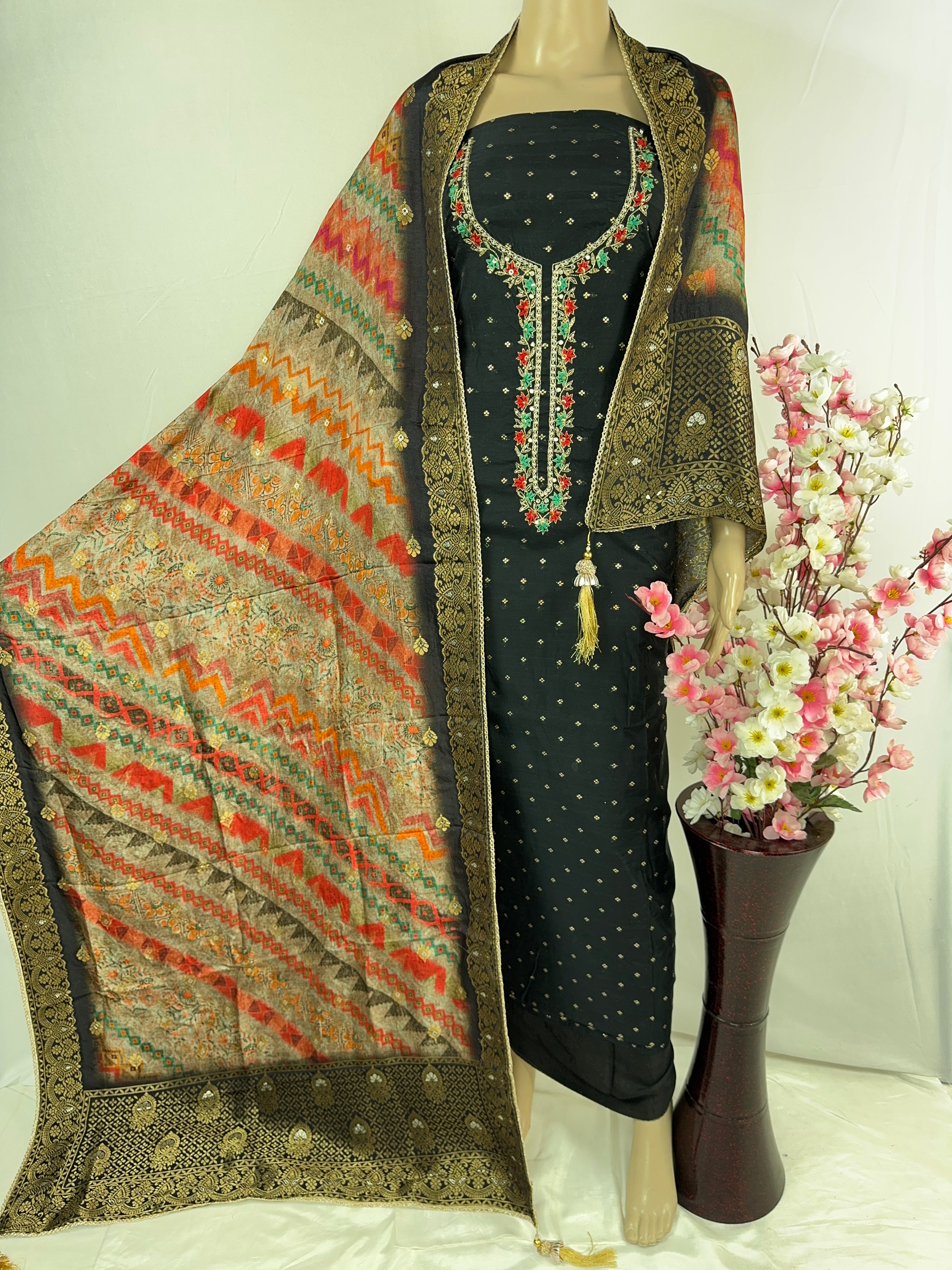 Zivara Black Jaipuri Suit Set